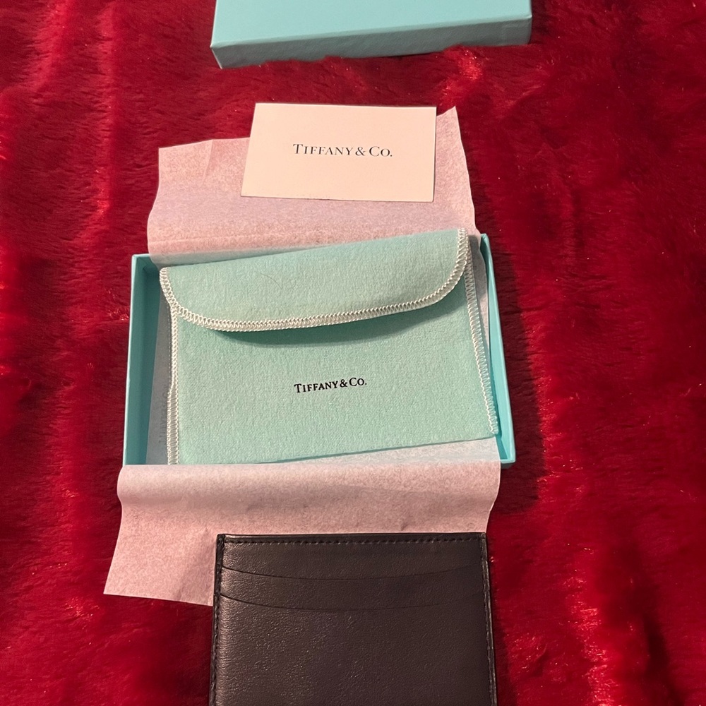 Tiffany & Co. Black Leather Card Holder